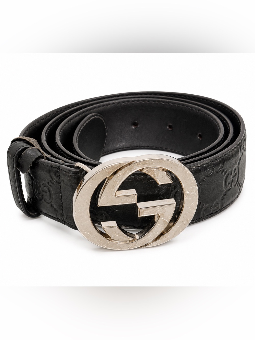 Gucci Guccissima Interlocking G Belt Black